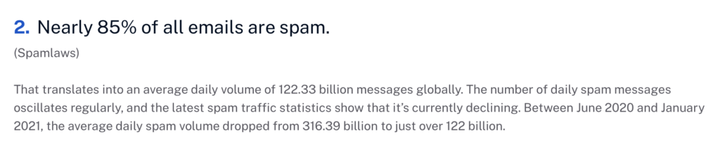 az emailek 85%-a spam